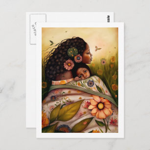 Happy Mother's Day Mother and Daughter Painting Postcard