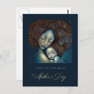 Happy Mother's Day. Mother and Daughter Painting Postcard