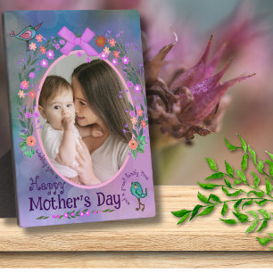 Happy Mother's Day   Mother & Baby Photo Card Plaque