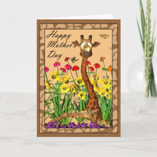 Happy Mother's Day, Mothering Sunday with Giraffe Card