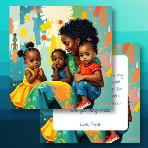 Happy Mother's Day   Mum and Three Kids Card