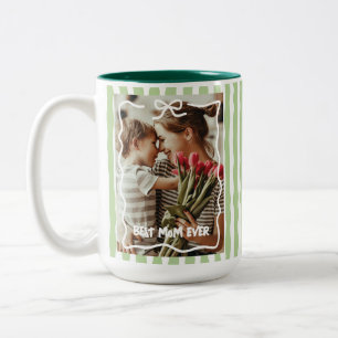 Happy Mother's Day Mum Birthday Gift Custom Photo Two-Tone Coffee Mug