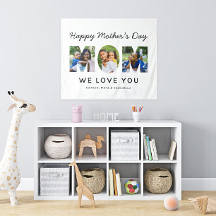 Happy Mothers Day Mum Custom Photo Collage Tapestry