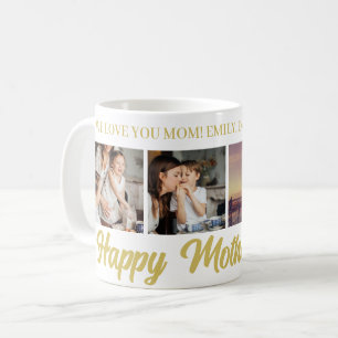 Happy Mother's Day Mum Gold Photo Grid Coffee Mug