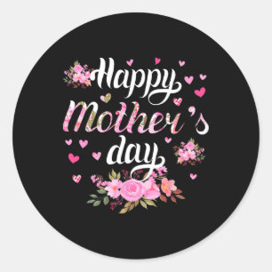 Happy Mother's Day Mummy Women Cute Grandma Floral Classic Round Sticker