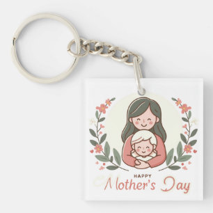 Happy Mother's Day - Mum's Embrace Floral Keychain