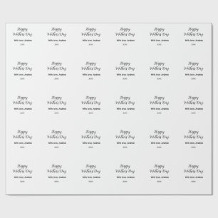 Happy mothers day name date year with love simple wrapping paper
