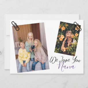 Happy Mother's day, nana, grandma simple photo   Holiday Card
