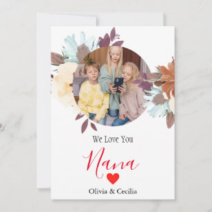 Happy Mothers day, nana, grandma simple photo   Holiday Card