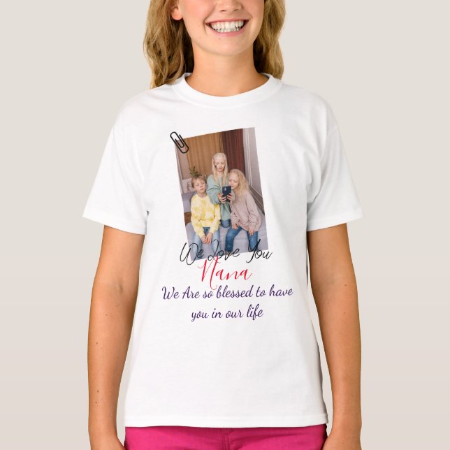 Happy Mother's day, nana, grandma simple photo T-Shirt (Front)
