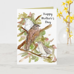 Happy Mother's Day Nightingale Birds in Tree  Card