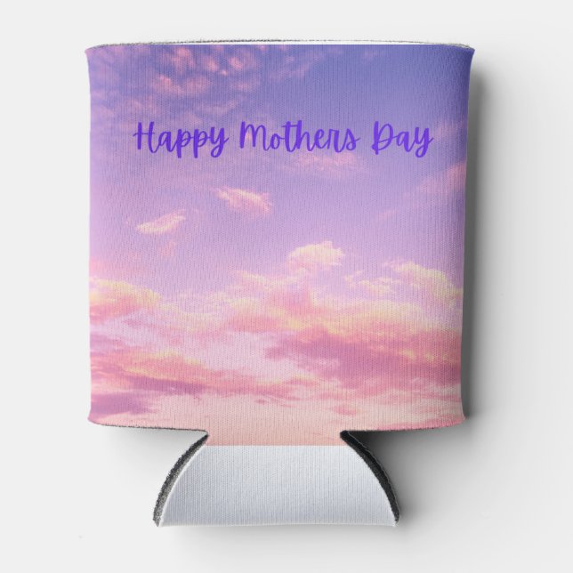 Happy Mothers Day on a pastel sky on a  Can Cooler (Front)