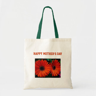 happy mother's day orange colour daisy flowers tote bag