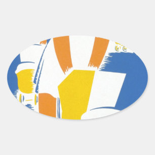 happy mothers day oval sticker