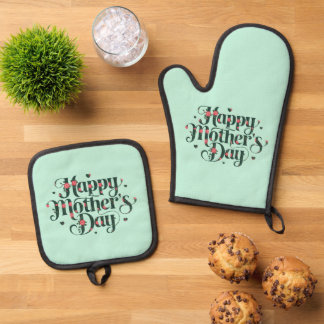 Happy Mothers Day Oven Mitt & Pot Holder Set
