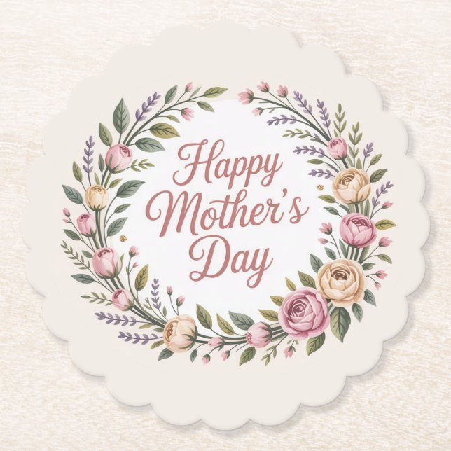 Happy Mother's Day  Paper Coaster (Front)