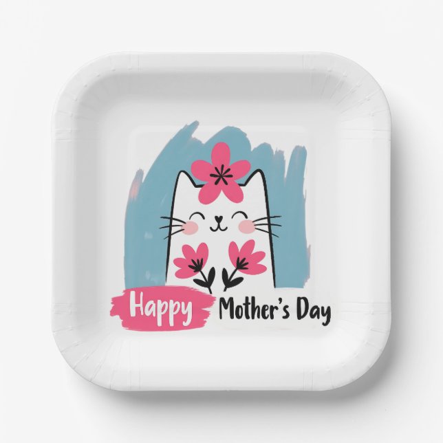 Happy Mother's Day Paper Plate (Front)