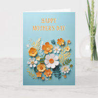 Happy Mothers Day Paper Yellow Flower Design