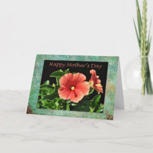 Happy Mother's Day Peach Hibiscus Card