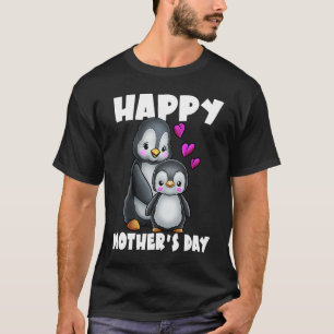 Happy Mother's Day Penguin Hearts Mom Daughter T-Shirt