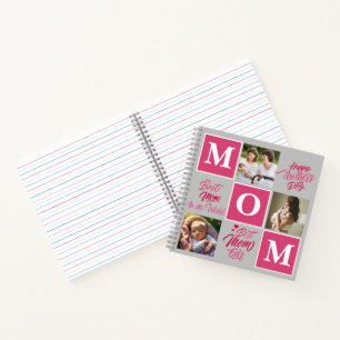 Happy Mother's Day Personalise Photo Collage Text. Notebook