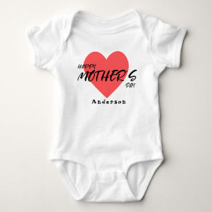 Happy Mother's Day Personalised Name Cute Baby Bodysuit