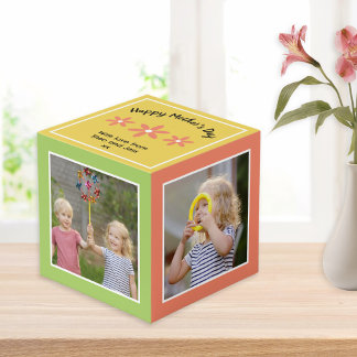 Happy Mother's Day Personalised Pretty Multi Photo Cube