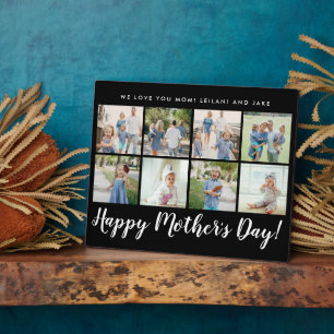Happy Mother's Day Photo Collage Custom Black Plaque