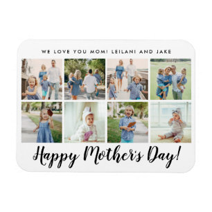 Happy Mother's Day Photo Collage Custom White Magnet