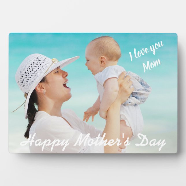Happy Mother's Day Photo Tabletop Easel Plaque (Front)
