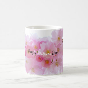 Happy Mothers Day Pink Cherry Tree Coffee Mug