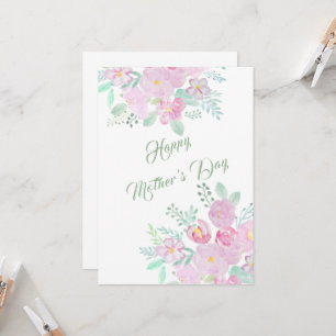 happy mother's day pink flower card