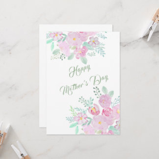 happy mother's day pink flower card