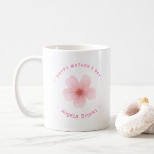Happy Mother's day pink flower white Coffee Mug