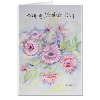 Happy Mother's Day Pink flowers Card.
