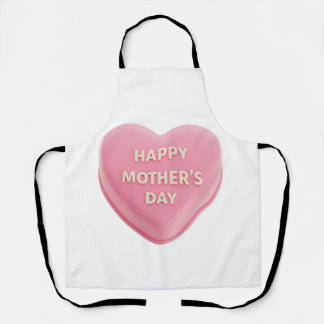 Happy Mother's Day Pink Heart Cake Apron