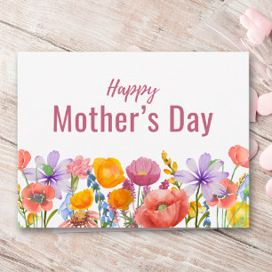 Happy Mother's Day Pink Purple Floral Holiday Postcard