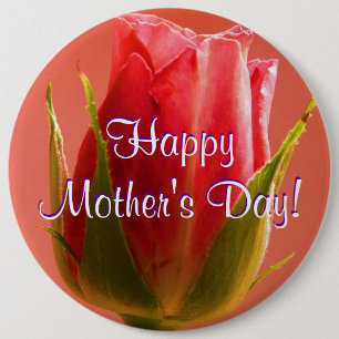 Happy Mother's Day Pink Rose I 6 Cm Round Badge