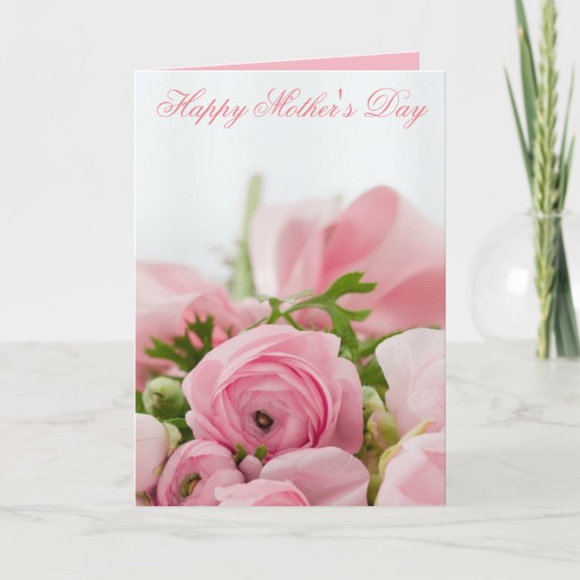 Happy Mother's Day Pink Roses Card (Front)