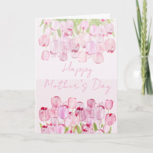 happy mother's day pink tulips  flower card