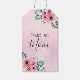 Happy Mother's Day Pink Watercolour Flower Gift Tags