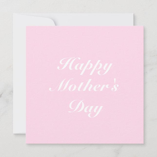 Happy Mother's Day pink white elegant script chic Card (Front)