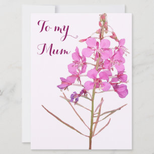 Happy Mother's day pink wild flower boho floral   Holiday Card