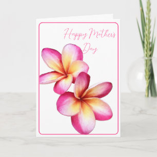 Happy Mother's Day Plumeria Folded Note Card