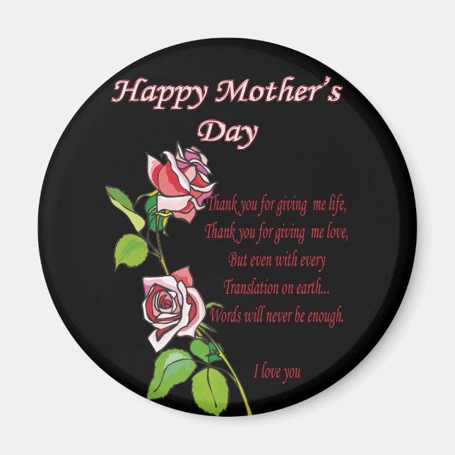 Happy Mother's Day Poem Magnet (Front)