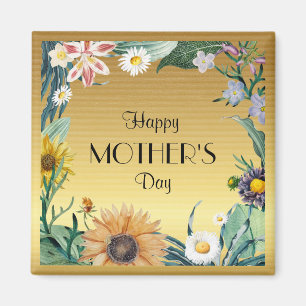 Happy Mother's Day, pretty floral design Magnet