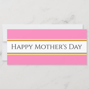 HAPPY MOTHER'S DAY Pretty Pink White Stripes