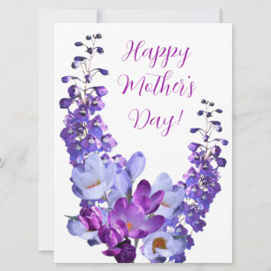 Happy Mother's Day pretty purple floral beautiful Holiday Card