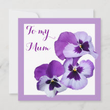 Happy Mother's Day pretty purple pansy floral