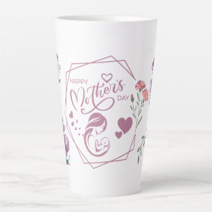 Happy Mother's Day Purple Design Latte Mug
